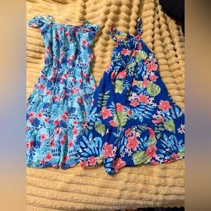 Place Blue and Pink Floral Kids long Dresses Summer Tropical TCP SIZE 10/12